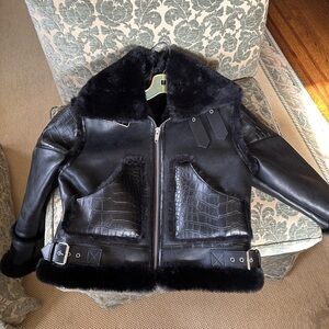 The Kooples X Sport faux leather, faux fur like new jacket